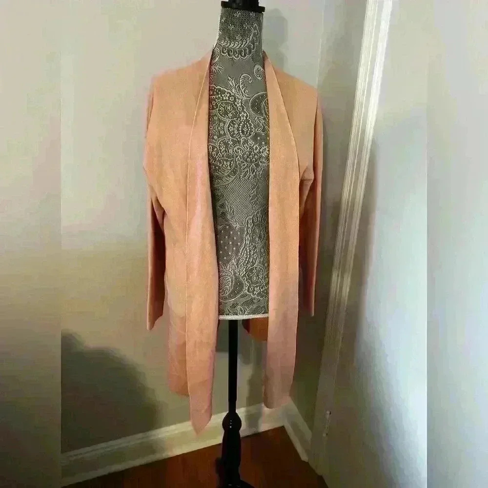 NWT EXPRESS women’s Open Front Peach Rayon Blend Stretch Cardigan Sweater. Sz:M